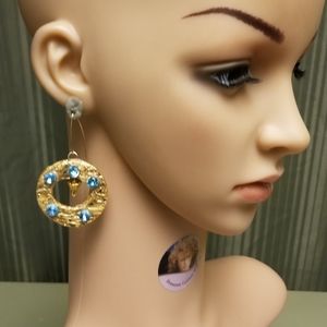 Swarovski Diedra  Gold Foil Dangling Earrings